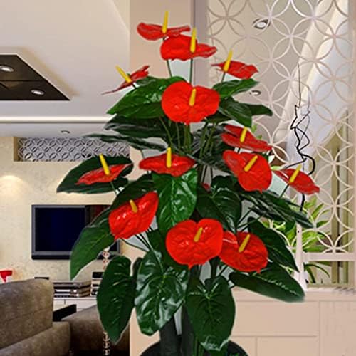 Artificial Tree Potted Plants Simulation Anthurium Bunch