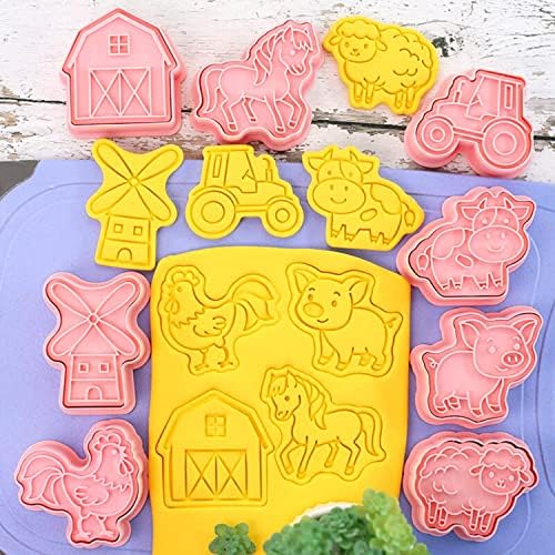 Crethinkaty Farm Animal Cookie Cutter Set - Delightful Animal Mold Essential Baking Tools