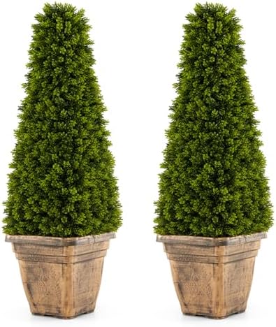 Goplus 3ft Cone Boxwood Topiary 2-Pack