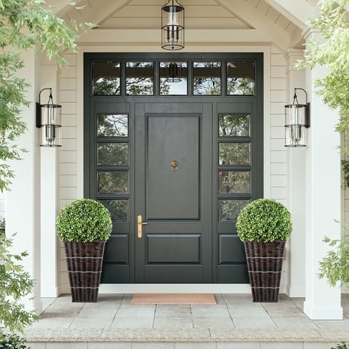 SEVENLOVE Artificial Boxwood Topiary Ball with Lights