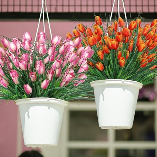 8-Bundle Realistic artificial tulips Outdoor Decor