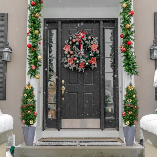 UNADRA Artificial Cedar Topiary 4FT Set of 2