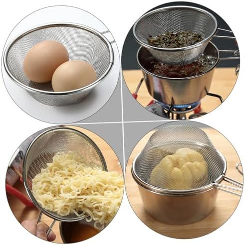 FELTECHELECTR Stainless Steel Collapsible Colander Sieve Net 1-Piece