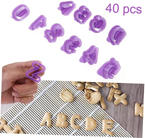 Luxshiny 40Pcs DIY Alphabet and Number Fondant Cake Biscuit Mold Set