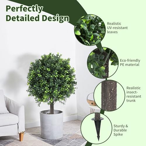 LXNRMHCH Boxwood Topiary Set of 2