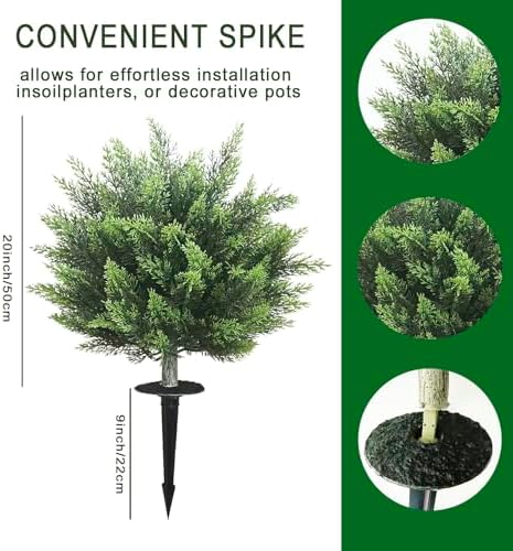 28 Inch Artificial Cypress Topiary Set of 2
