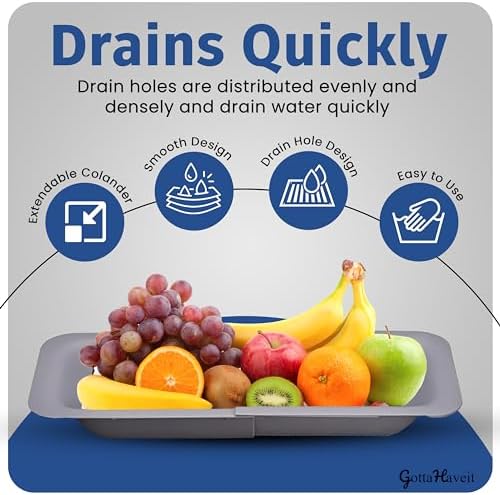 GottaHaveit Over The Sink Collapsible Strainer Basket Set - 2Pack for Kitchen Use
