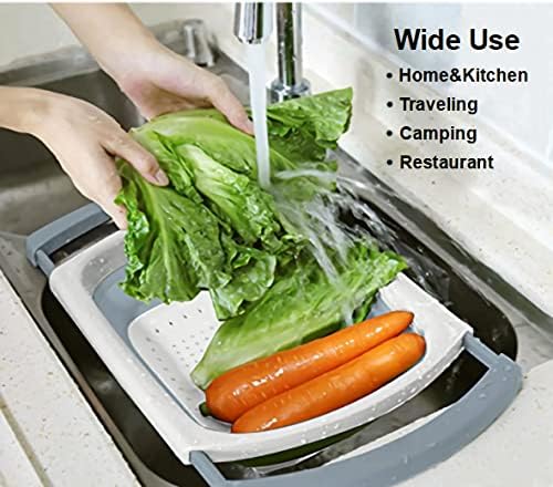 Collapsible Silicone Strainer Set for StudyPasta Veg Fruits Heat-Resistant Space-Saving