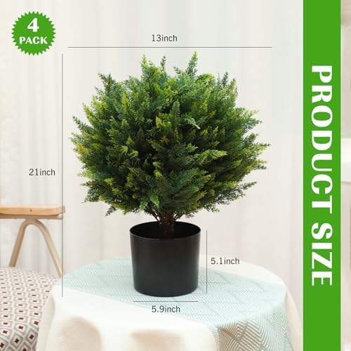 Zeyune 4-Piece Outdoor Cedar Topiary Ball Trees