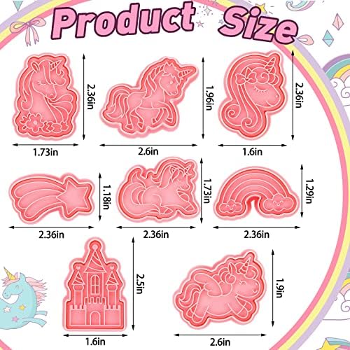 Suclain 8 Pcs Unicorn Cookie Cutters Set 1