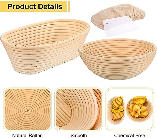 12-Piece Proofing Basket Set for Sourdough Bread Baking Supplies