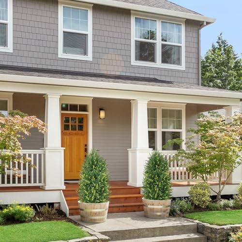 3ft Artificial Cedar Topiary Trees - Front Porch Dcor