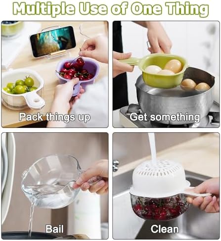 Fruit Strainer Dual-Layer Basket with Handle