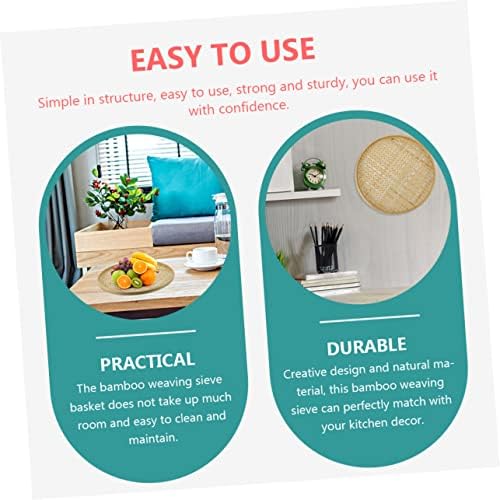 3-Piece Natural Weaving Colander Baskets Traditional Chinese Snack Sieve Storage Baskets