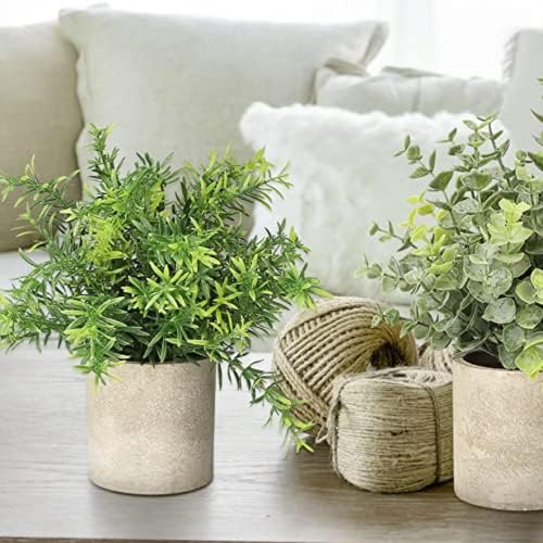 Velener 2-Piece Artificial Potted Rosemary Rustic Farmhouse Fake Shrubs