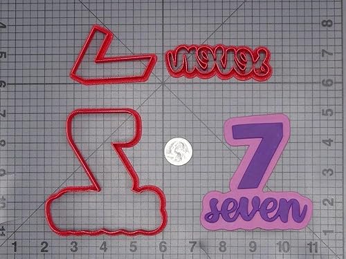 Seven Worded Number 266-J138 Artisan 3D Plastic Cookie Cutter Set