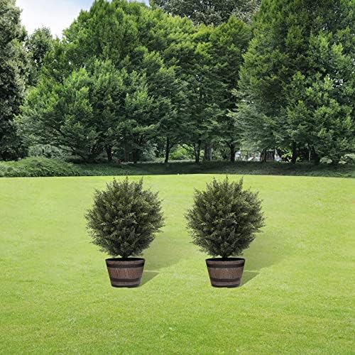 Natural-Looking 21 Artificial Cedar Shrubs Set of 2