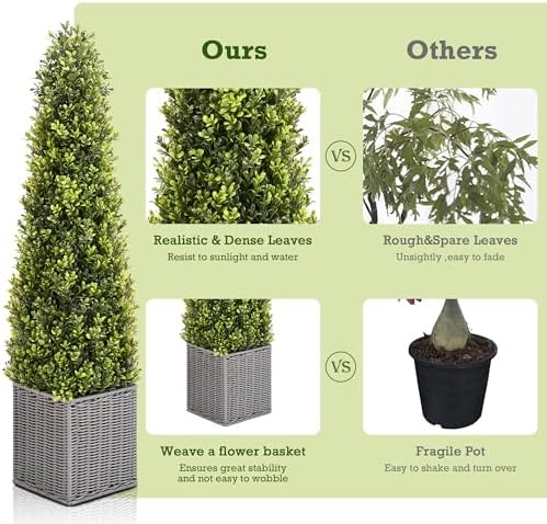 Elevate Your Space with theSEVENLOVE Boxwood Topiary Set