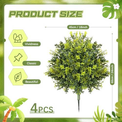 4-Pack Boxwood Topiary Elegance Beauty for Your Space