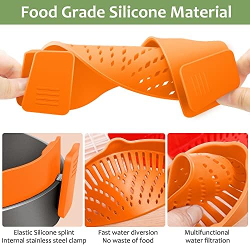 YEVIOR Clip-on Food Strainer for Pots Pans Bowls