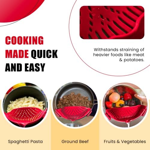 Salbree Clip On Food Strainer Set DK Red