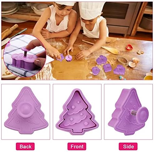 Zerone 8 Pcs Christmas Cookie Cutter Set Plastic Biscuits
