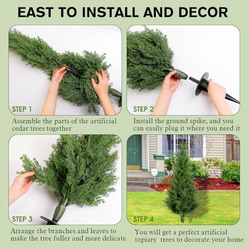 Canlierr Artificial cedar Trees - 4 Set