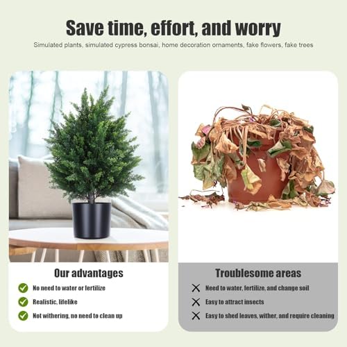 2165 Artificial Cedar Topiary Ball Tree Set of 2