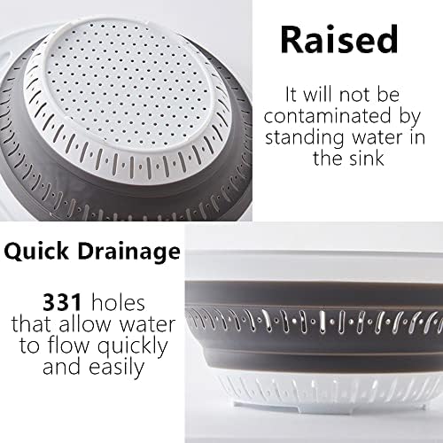 YYDS 2Pack Silicone Colander for Pasta Veggies Quick Drainage