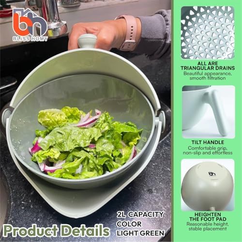 BLISS HOMY 2-in-1 Colander Strainer Bowl