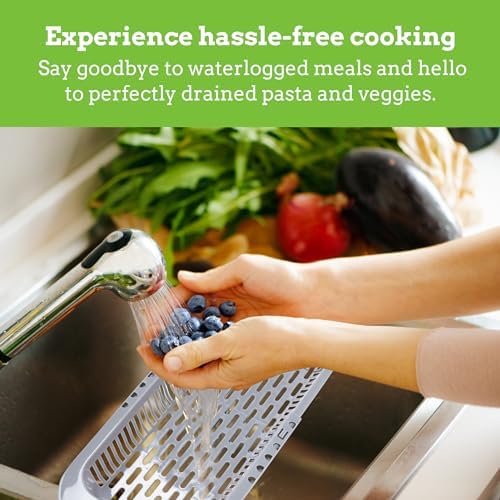 Nourished Essentials 19 Inch Over The Sink Colander - Grey
