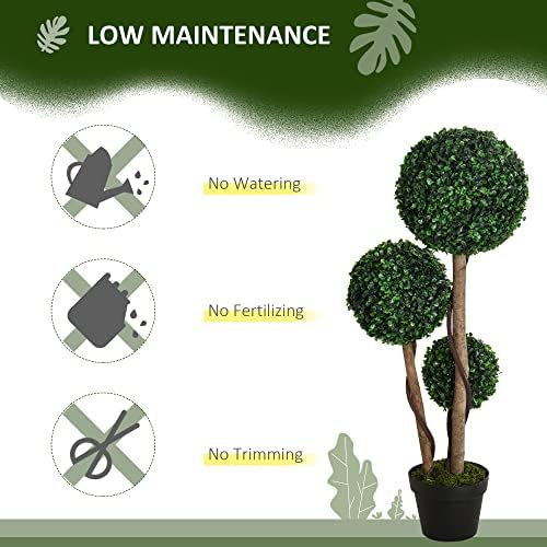 3-Ball Realistic Boxwood Topiary for Home Outdoor Use