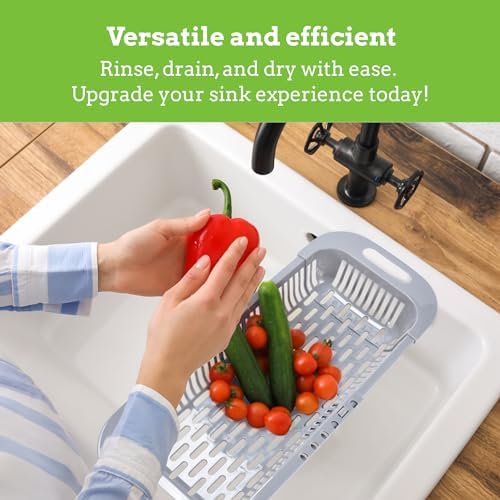 Nourished Essentials 19 Inch Over The Sink Colander - Grey