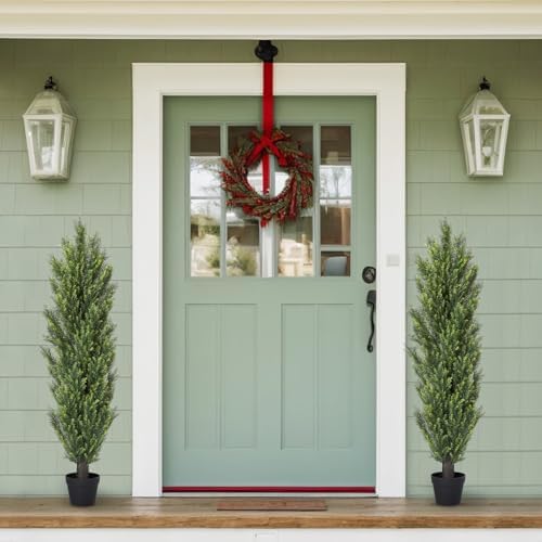 Set of 2 Realistic Cedar Outdoor Topiaries
