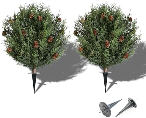 OAZALDA UV Resistant Cedar Topiary Trees Set of 2