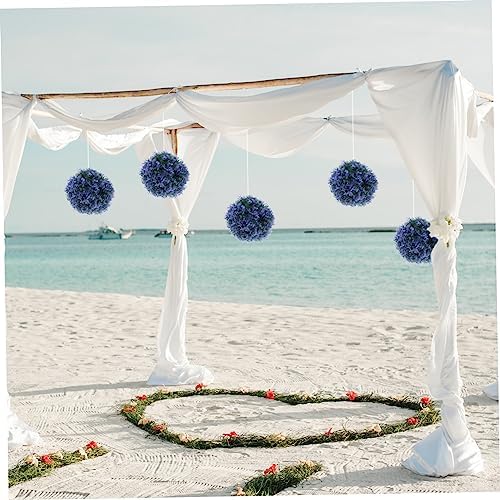 Faux Outdoor Grass Balls for Hanging Decor Purple