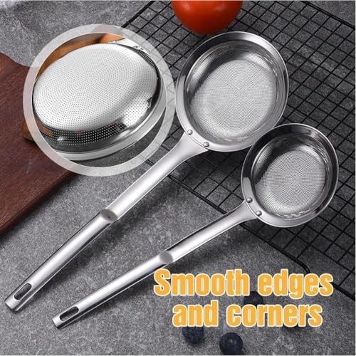 Beyonddraw Fine Mesh Stainless Steel Colander Spoon Hands-Free Cooking
