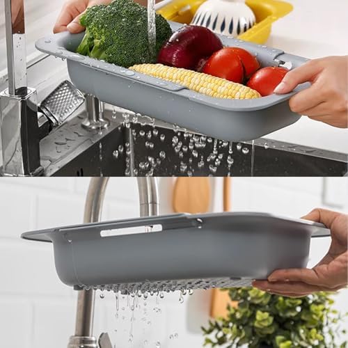 Quickundry Over the Sink Colander - Expandable Kitchen Tool
