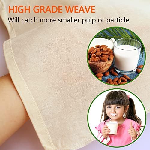 Premium 3-Pack Cotton Nut Milk Strainer Bags