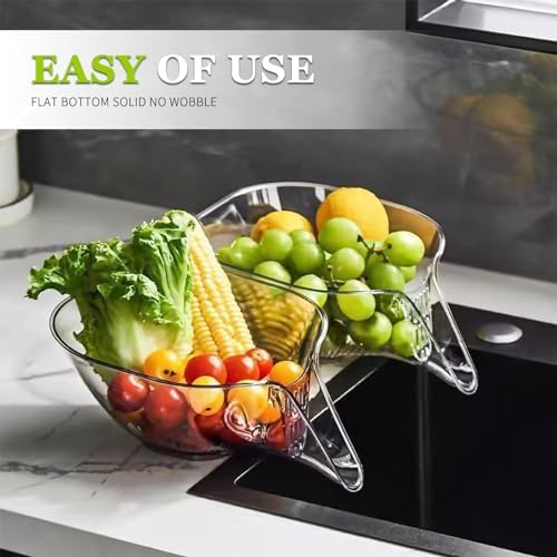 2-Piece Multi-Functional Drain Basket with Spout - BPA-Free Kitchen Essential