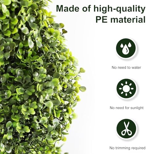 4FT Artificial Boxwood Spiral Topiary Trees Set of 2