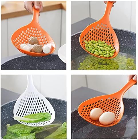 2 Pieces Plastic Strainer Scoop Colanders with Handle 1