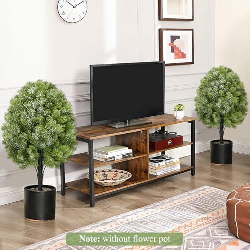 Premium 2-Pack 24 Artificial Cypress Topiaries with Ground Spikes