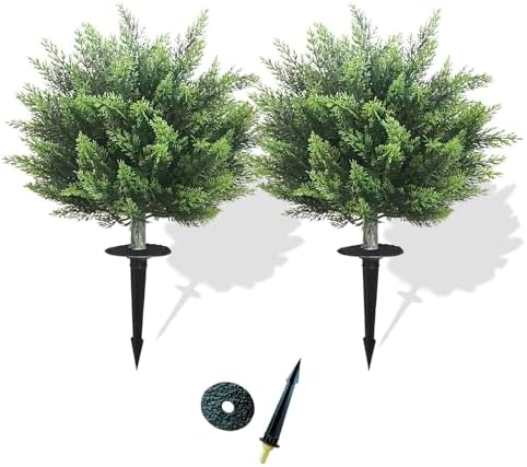 28 Inch Artificial Cypress Topiary Set of 2