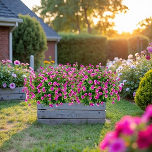 Bassion 20 Bundles Fake Artificial Flowers Outdoor