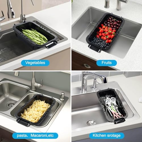 Qozzix Anti-Slip Colander Extendable Sturdy Kitchen Essential
