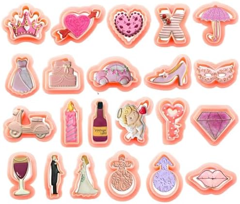 Mini Valentines Day Cookie Cutters Set with 22 Pieces