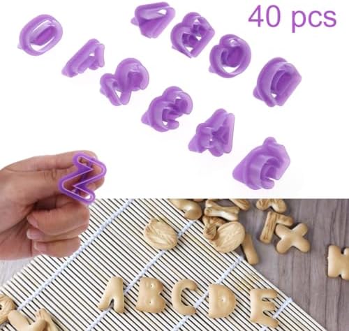 40pc ALPHABET COOKIE CUTTERS - Flexible Biscuit Moulds for Fondant Cakes