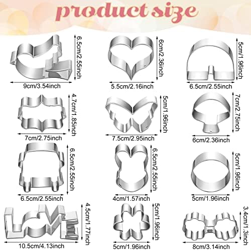 Sturdy Hippie Cookie Cutters Set with 12 Unique Designs