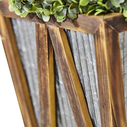 Teamson Home Solar-Powered LED Boxwood Topiary